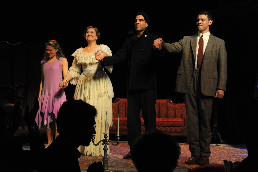 Celia Keenan-Bolger, Cherry Jones, Zachary Quinto and Brian J. Smith attend "The Glass Menagerie" Broadway Opening Night at Booth Theater on September 26, 2013 in New York City.  (Photo by Ben Gabbe/Getty Images)