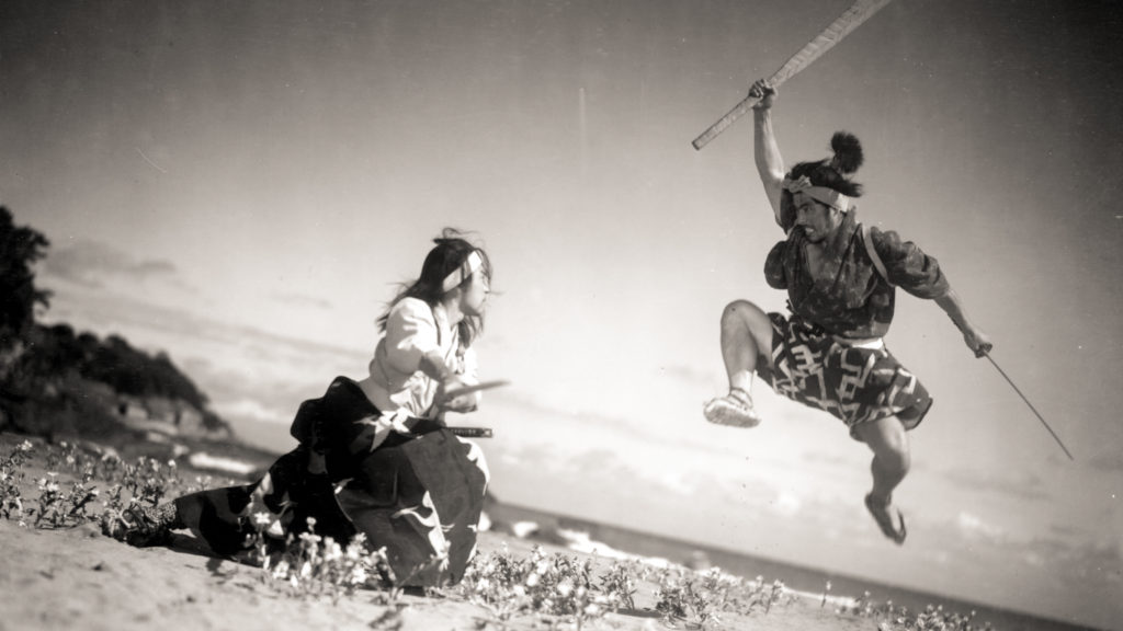 Koji Tsuruta and Mifune in SAMURAI TRILOGY